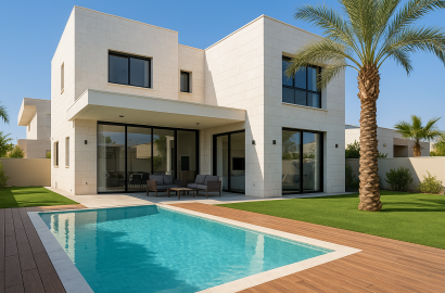 וילה מודרנית בבאר שבע עם בריכה פרטית וגינה ירוקה