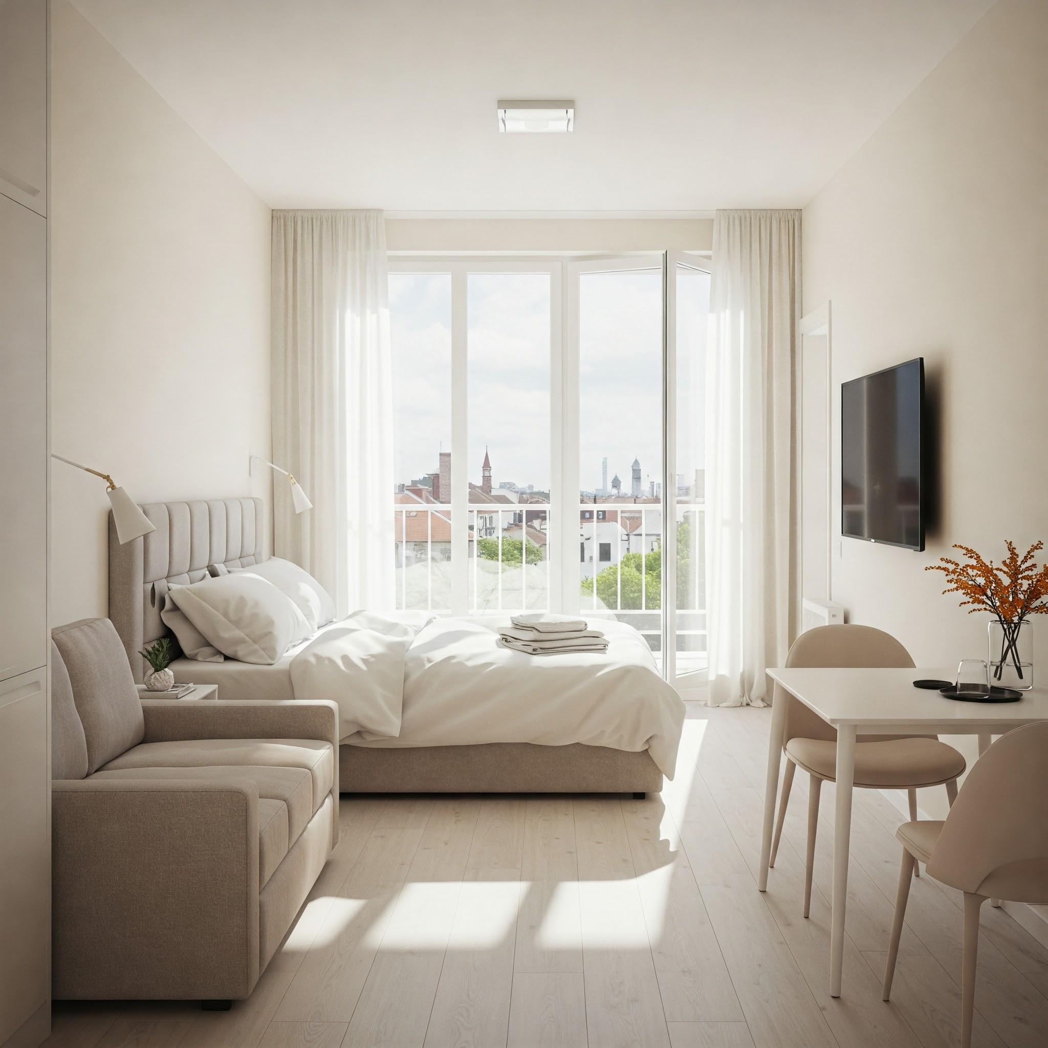 דירת סטודיו מעוצבת להשכרה לטווח קצר – רחוב שדרות ירושלים, אשדוד